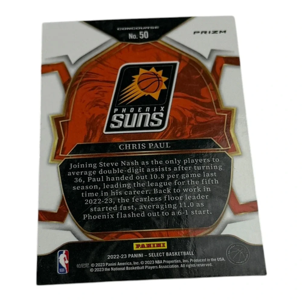 2022-23 Panini Select Chris Paul Phoenix Suns Concourse Tri-Color Prizm Card 50
